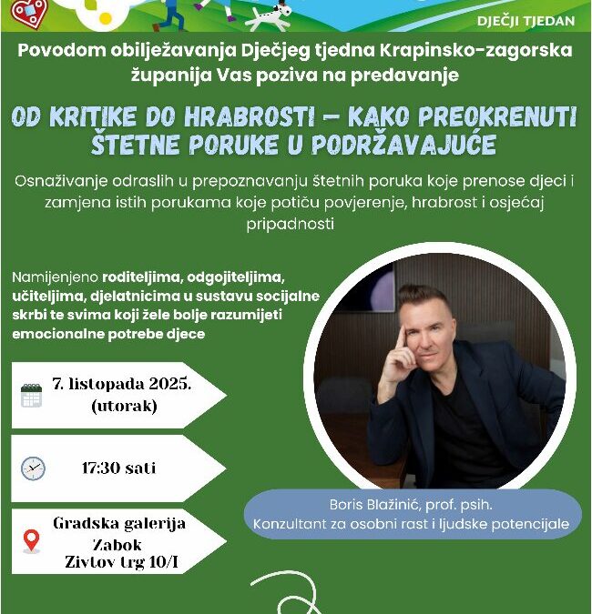PREDAVANJE povodom obilježavanja DJEČJEG TJEDNA